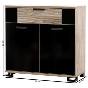 Komoda GOGER GT2 dub/černá lesklá 8