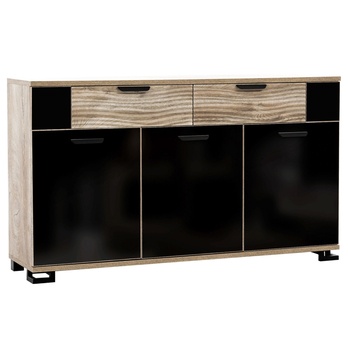 Komoda GOGER GT3 dub/černá lesklá 3