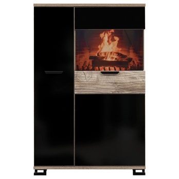 Vitrína GOGER GT4 dub/černá lesklá 5