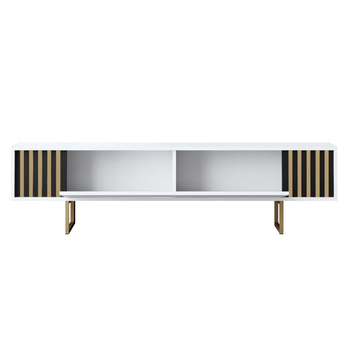 TV komoda GOLD LINE 2 bílá/zlatá 2