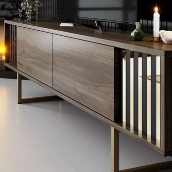 TV komoda GOLD LINE 2 ořech/zlatá 6