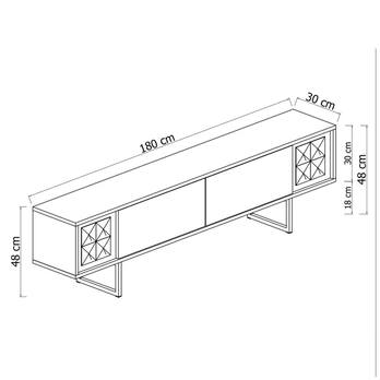 TV komoda GOLD LINE 2 ořech/zlatá 7