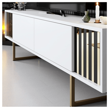 Obývací stěna  GOLD LINE bílá/zlatá 5