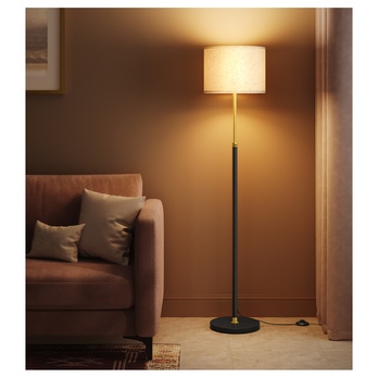 Stojací lampa GOLDEE černá/béžová 1