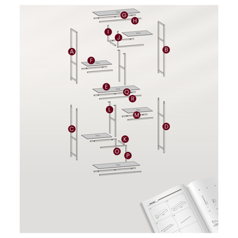 Regál GOLDI 4 zlatá 4