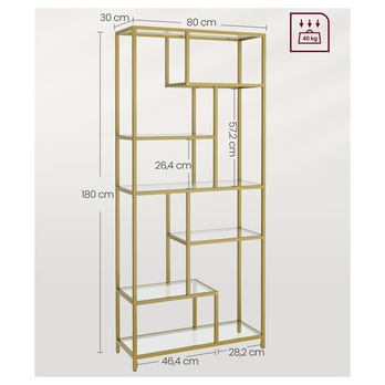 Regál GOLDI 4 zlatá 5