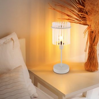 Stolní lampa GORLEY písková/průhledná 1