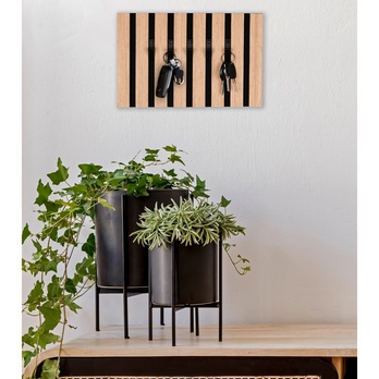 Nástěnný věšák GRACE dub artisan/černá 1