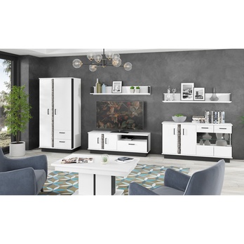 TV komoda GRACIA MR1 bílá/černá 5