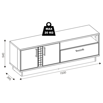 TV komoda GRACIA MR1 bílá/černá 8
