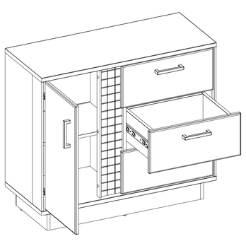 Komoda GRACIA MR2 bílá/černá 2