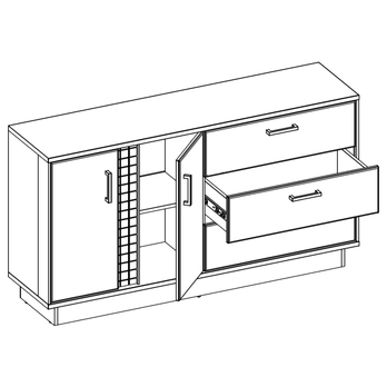 Komoda GRACIA MR3 bílá/černá 2