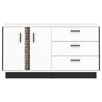 Komoda GRACIA MR3 bílá/černá 3
