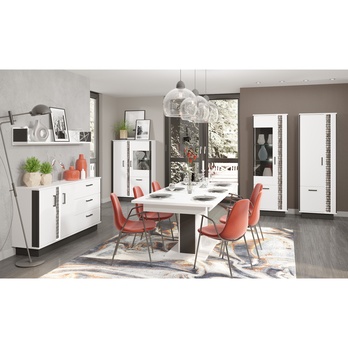 Komoda GRACIA MR3 bílá/černá 1