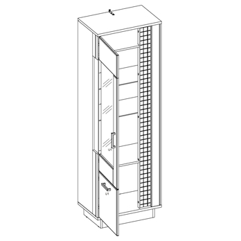 Vitrína GRACIA MR6 bílá/černá 2