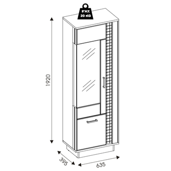 Vitrína GRACIA MR6 bílá/černá 8
