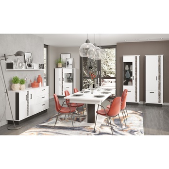 Vitrína GRACIA MR6 bílá/černá 6