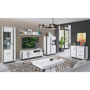 Vitrína GRACIA MR6 bílá/černá 1