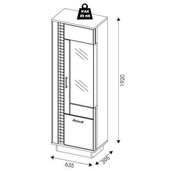 Vitrína GRACIA MR7 bílá/černá 6