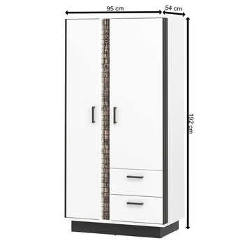 Šatní skříň GRACIA MR9 bílá/černá 2