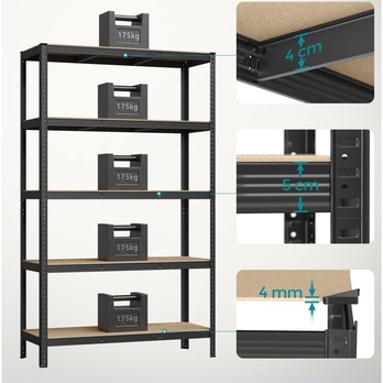 Skladovací regál  GRADE 6 černá 3