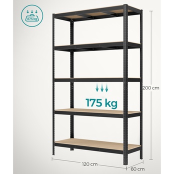 Skladovací regál  GRADE 6 černá 5