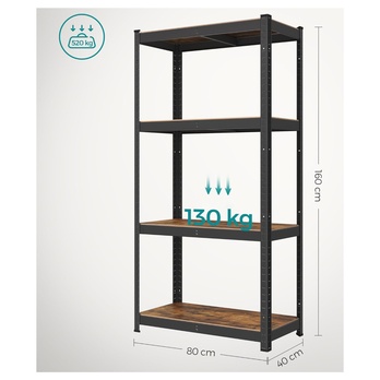 Skladovací regál GRADE 6 černá/rustikální hnědá 6