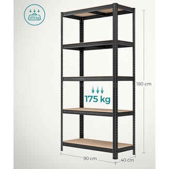 Regál GRADE 7 černá, 2 ks 7