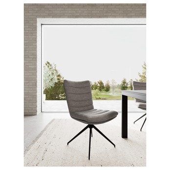 Jídelní židle GRAFTON světle šedá/matná černá 9