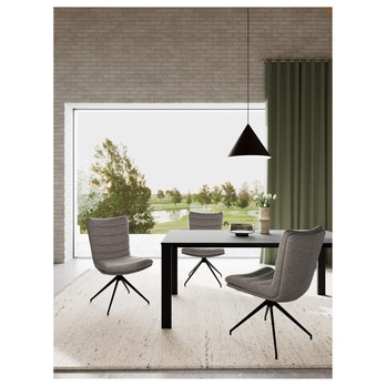 Jídelní židle GRAFTON světle šedá/matná černá 1