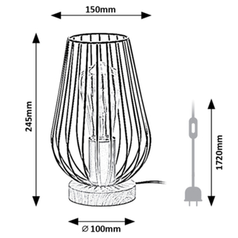 Stolní lampa GREMIO černá/písková 2
