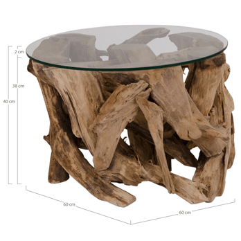 Konferenční stolek  GROND teak/sklo 4