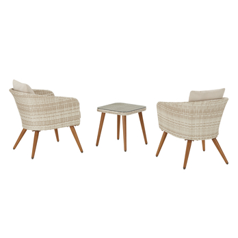 Zahradní set GRONINGEN teak/krémová 3