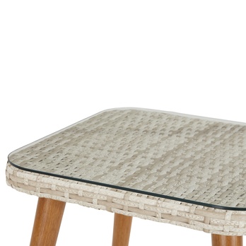 Zahradní set GRONINGEN teak/krémová 9