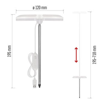 Pěstební lampa GROW Z7902 bílá 8