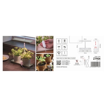 Pěstební lampa GROW Z7904 bílá 9