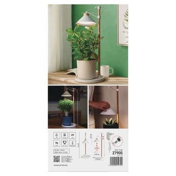 Pěstební lampa GROW Z7905 bílá/přírodní 9