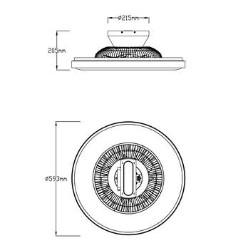 Stropní LED svítidlo s ventilátorem HALMSTAD černá/bílá 7