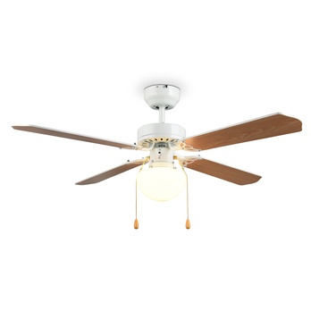 Stropní svítidlo s ventilátorem HAMMERFEST bílá/přírodní 1