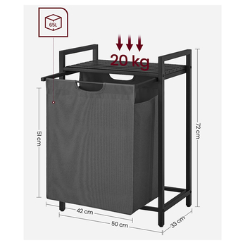 Koš na prádlo HAMPER 2 černá/šedá 3