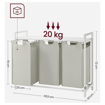 Koš na prádlo  HAMPER 5 šedá/bílá 2