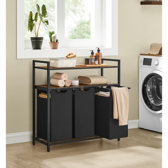 Koš na prádlo HAMPER 6 černá/hnědá 1