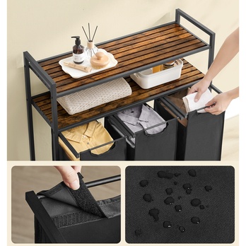 Koš na prádlo HAMPER 6 černá/hnědá 2