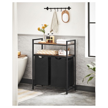 Koš na prádlo HAMPER 7 černá/hnědá 1