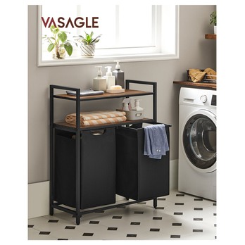 Koš na prádlo HAMPER 7 černá/hnědá 5