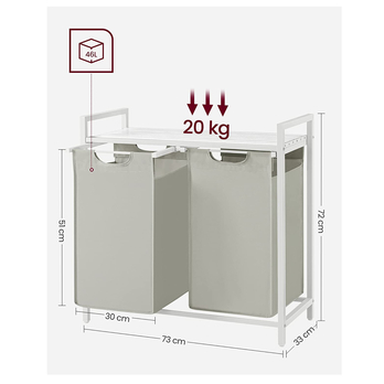 Koš na prádlo HAMPER šedá/bílá 2