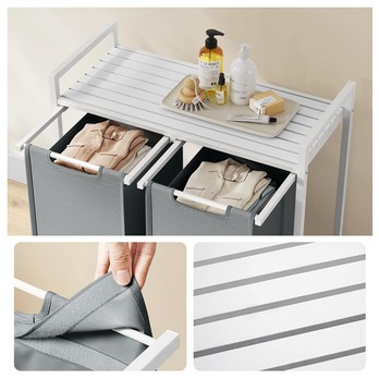 Koš na prádlo HAMPER tmavě šedá/bílá 3