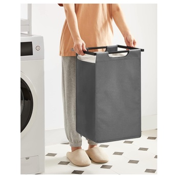 Koš na prádlo HAMPER šedá/hnědá 2