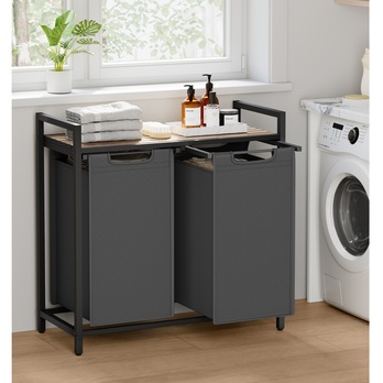 Koš na prádlo HAMPER šedá/světle hnědá 1