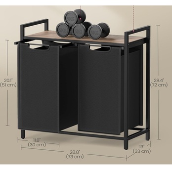 Koš na prádlo HAMPER černá/světle hnědá 5